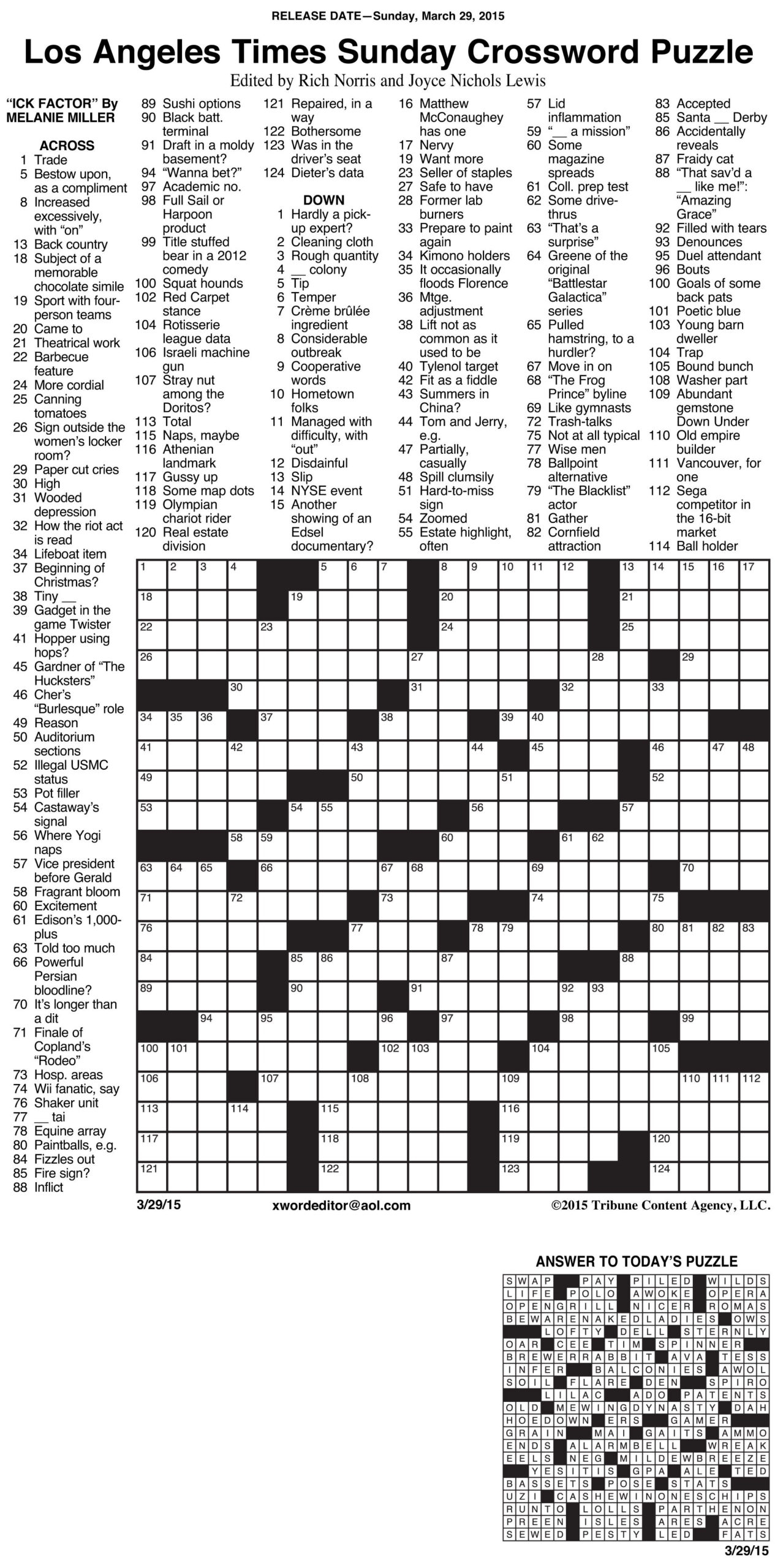 La Times Free Printable Crosswords Free Printable Rossy Printable