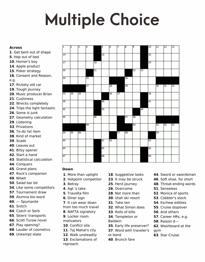 Large Print Crosswords Free Printable Printable JD Large Print Crosswords Free Printable Printable JD