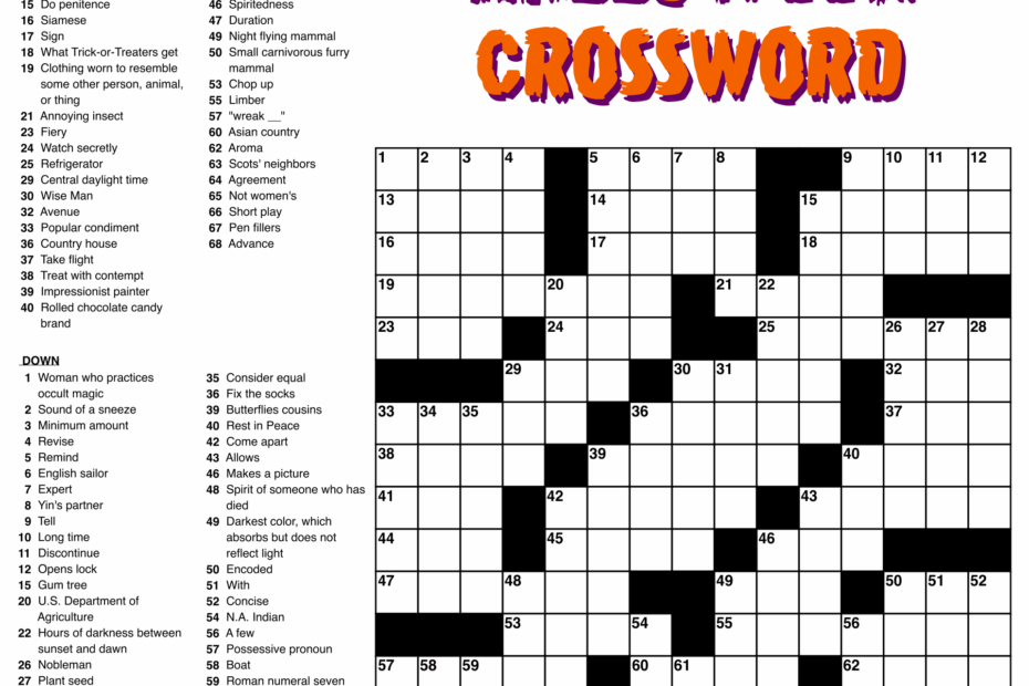 Large Print Easy Crossword Puzzles 10 Free PDF Printables Printablee