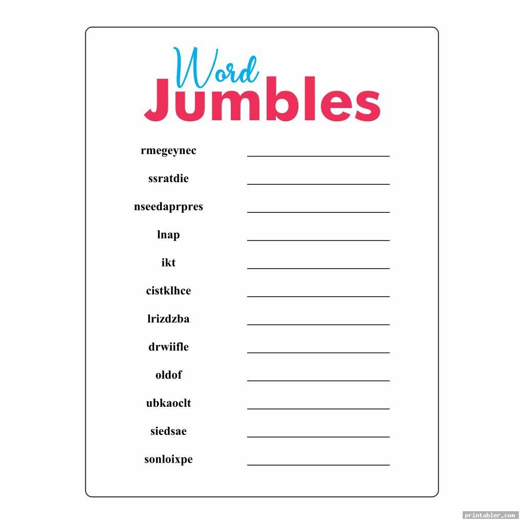 Large Print Word Jumbles Printable Gridgit