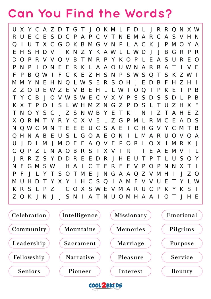 Large Print Word Searches For Seniors Printable Printable Word Searches 