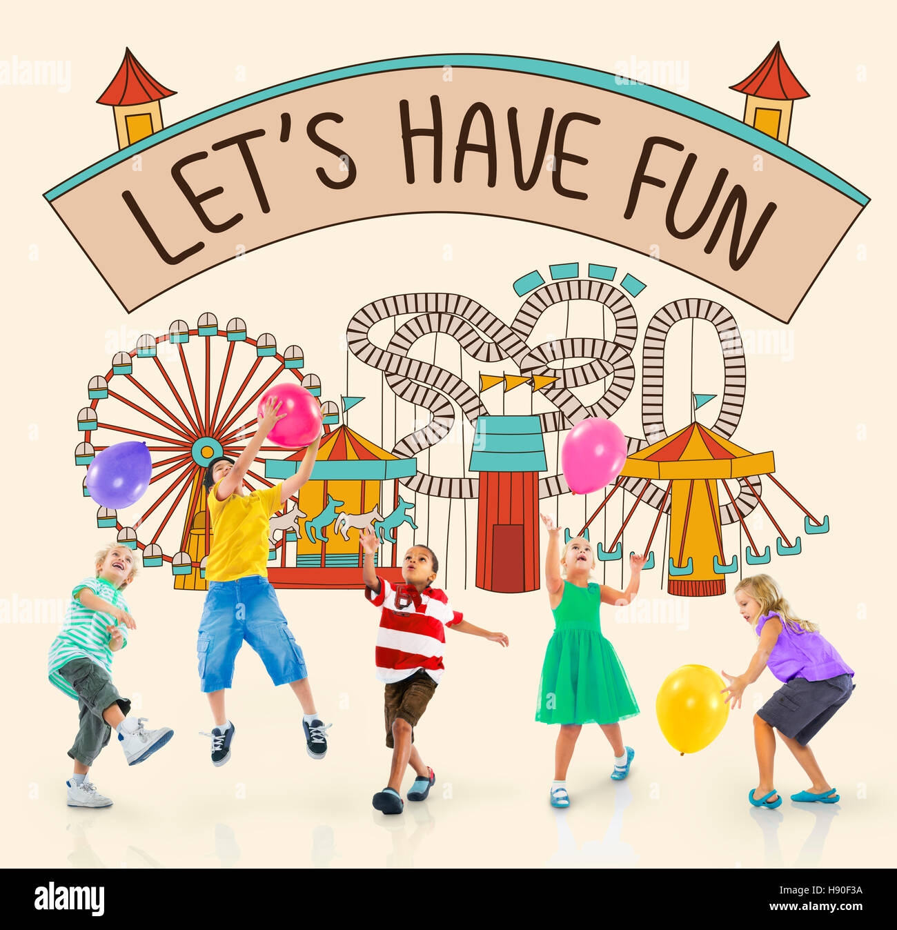 Let 39 s Have Fun Children Kids Graphic Concept Stock Photo Alamy