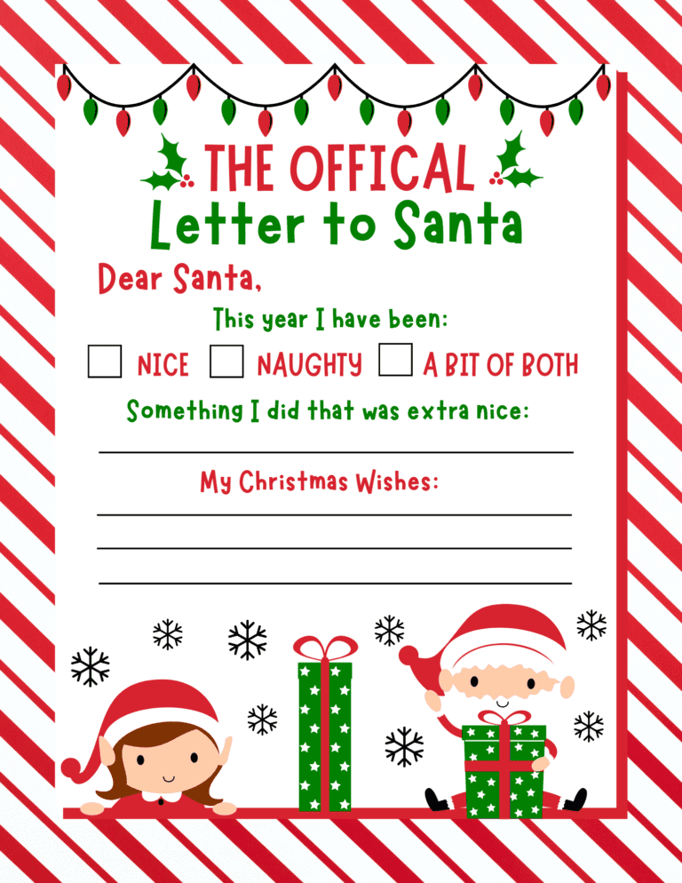 Letter To Santa Free Printable Template Letter To Santa Free Printable Template