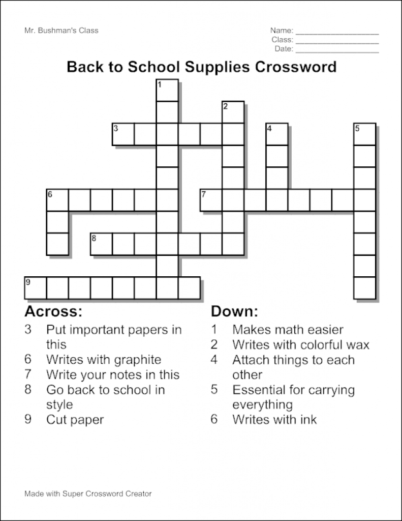 Make Your Own Crossword Puzzle Printable Printable Crossword Puzzles
