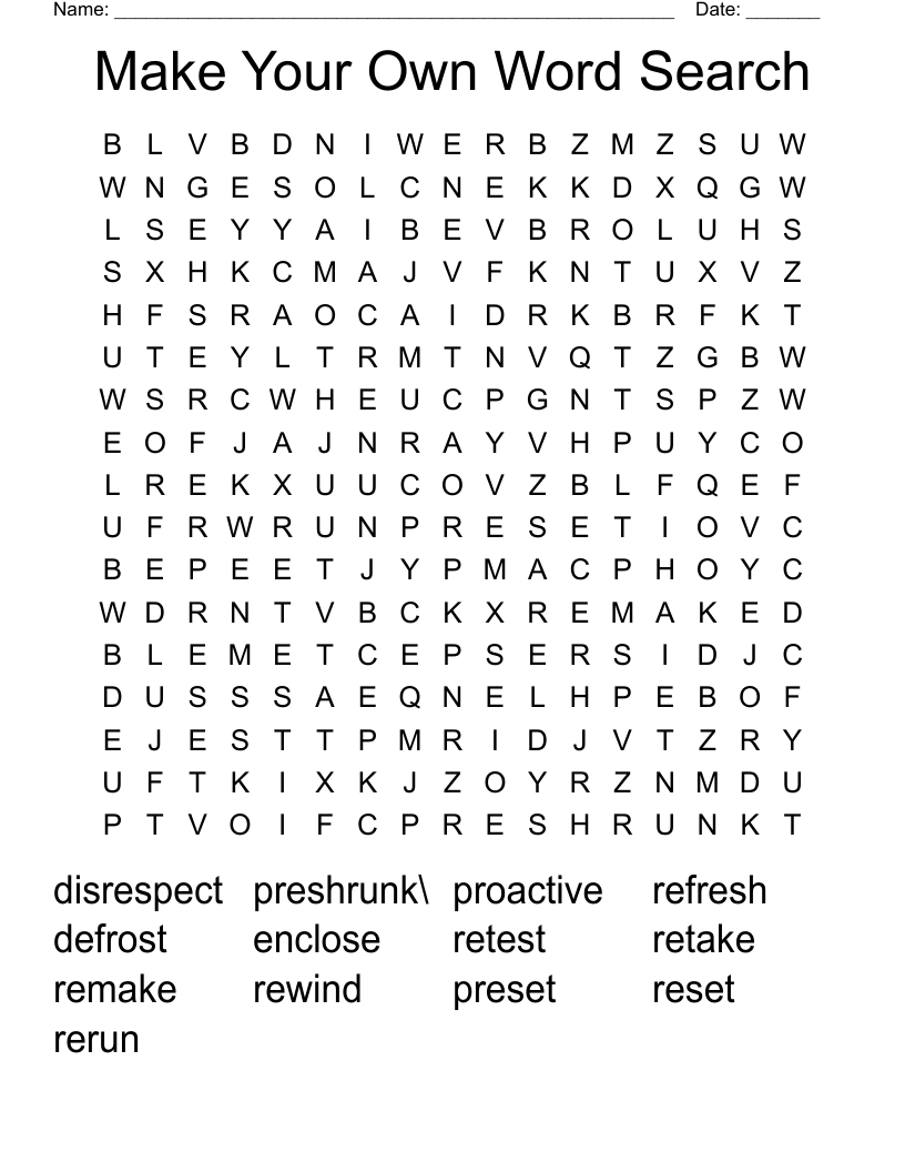Make Your Own Word Search At Horace Gant Blog