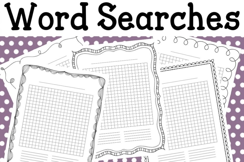 Make Your Own Word Search Puzzles Printable Download Printable