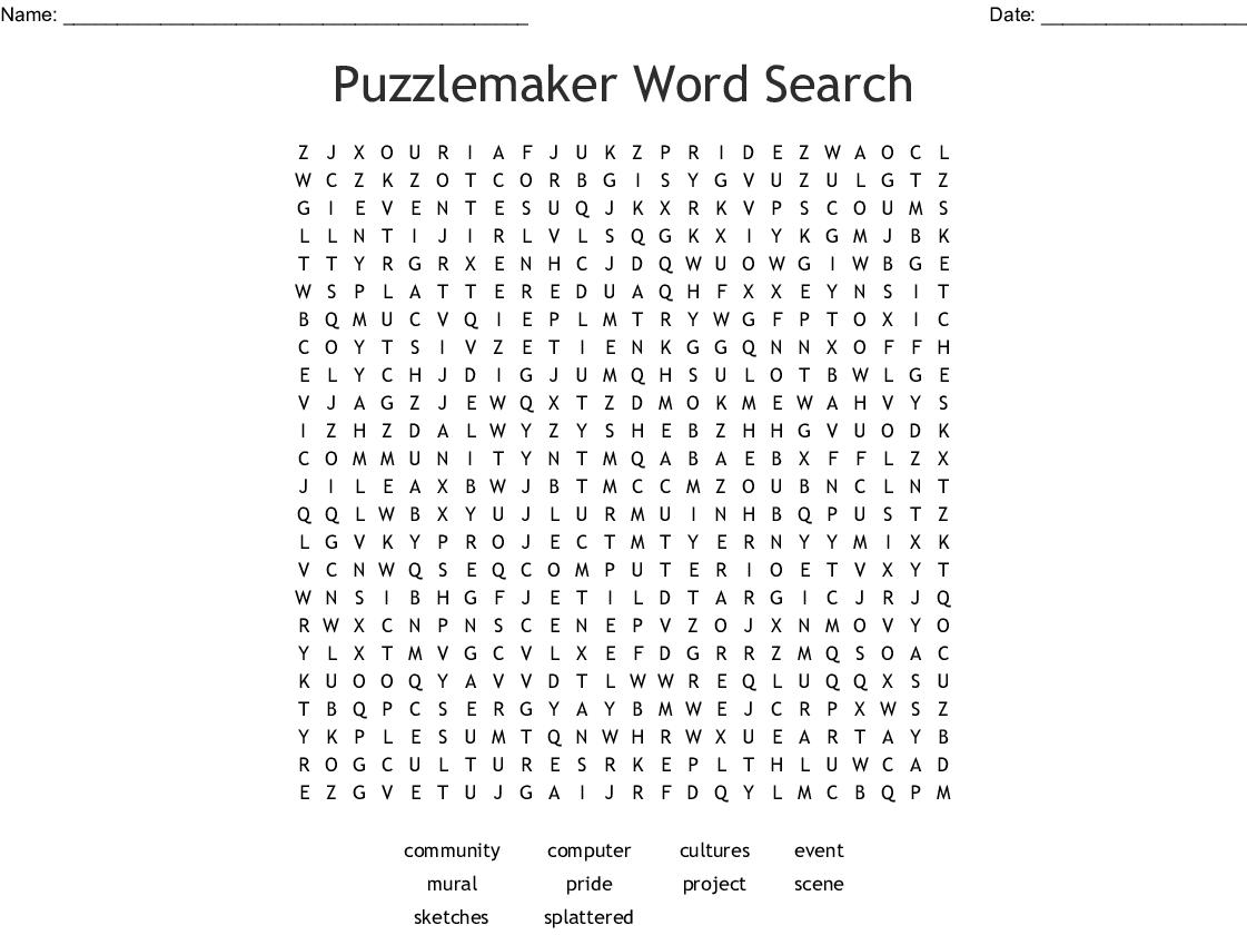 Making A Printable Word Search Puzzle Free Word Search Maker