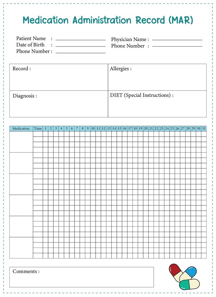Medication Administration Record Template 10 Free PDF Printables 
