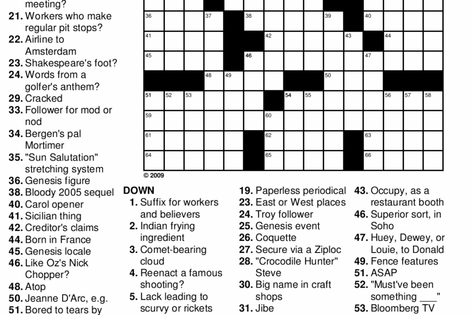 Merl Reagle Printable Crossword Puzzles Emma Crossword Puzzles