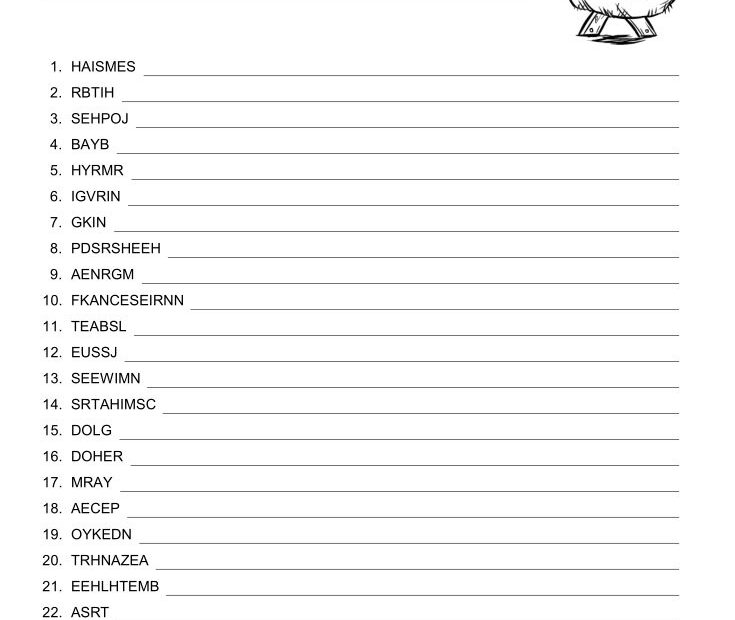 Nativity Word Scramble Free Printable