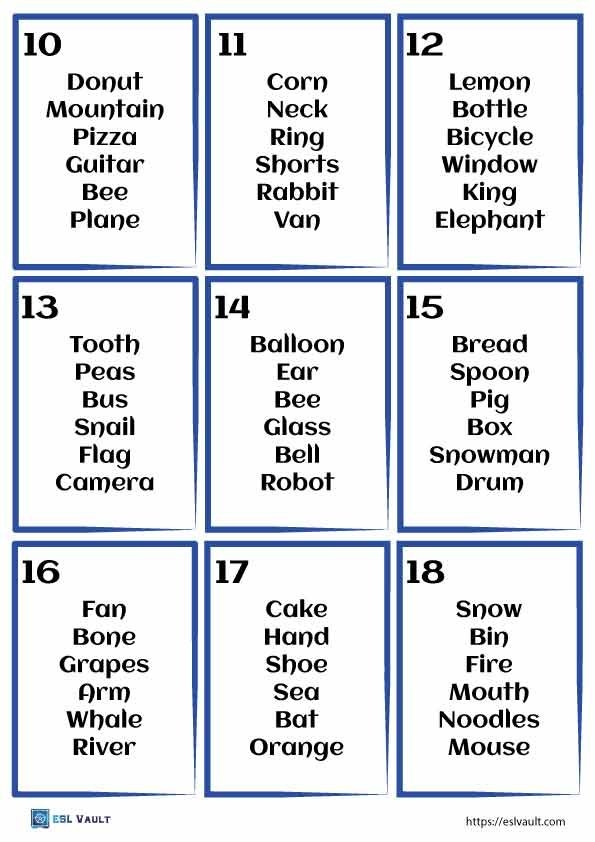 Pictionary Cards Free Printable Infoupdate