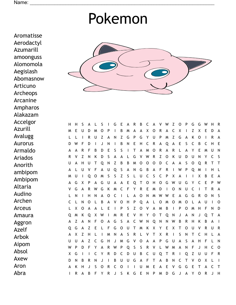 Pokemon Word Search Free Printable Word Search Maker Pokemon Word Search Free Printable Word Search Maker