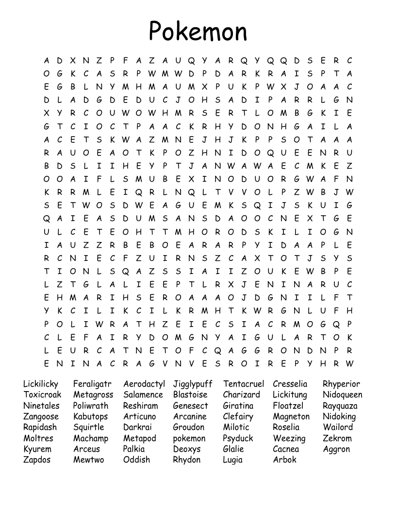 Pokemon Word Search Printable For Kids Word Search Maker Pokemon Word Search Printable For Kids Word Search Maker