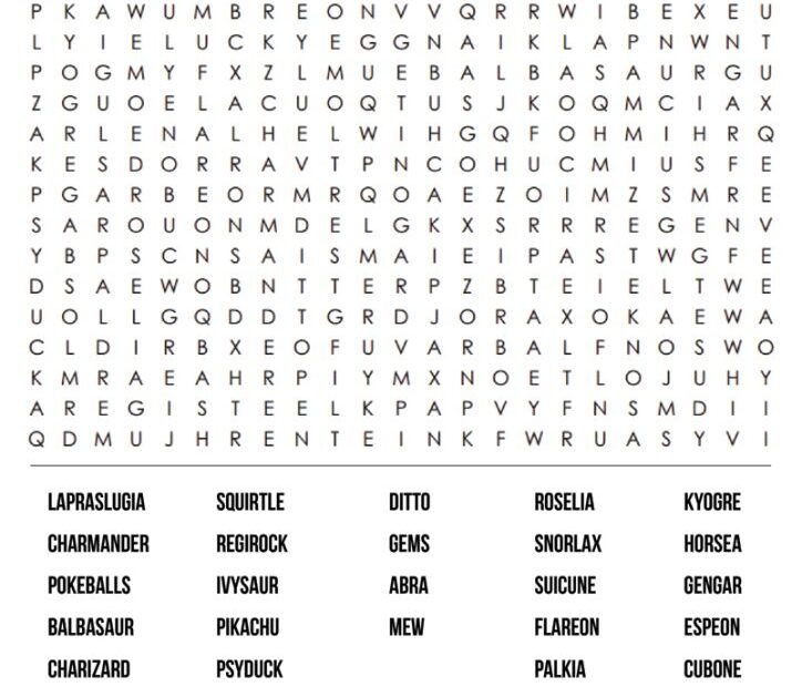 Pokemon Word Search Puzzles Printable Word Search Maker