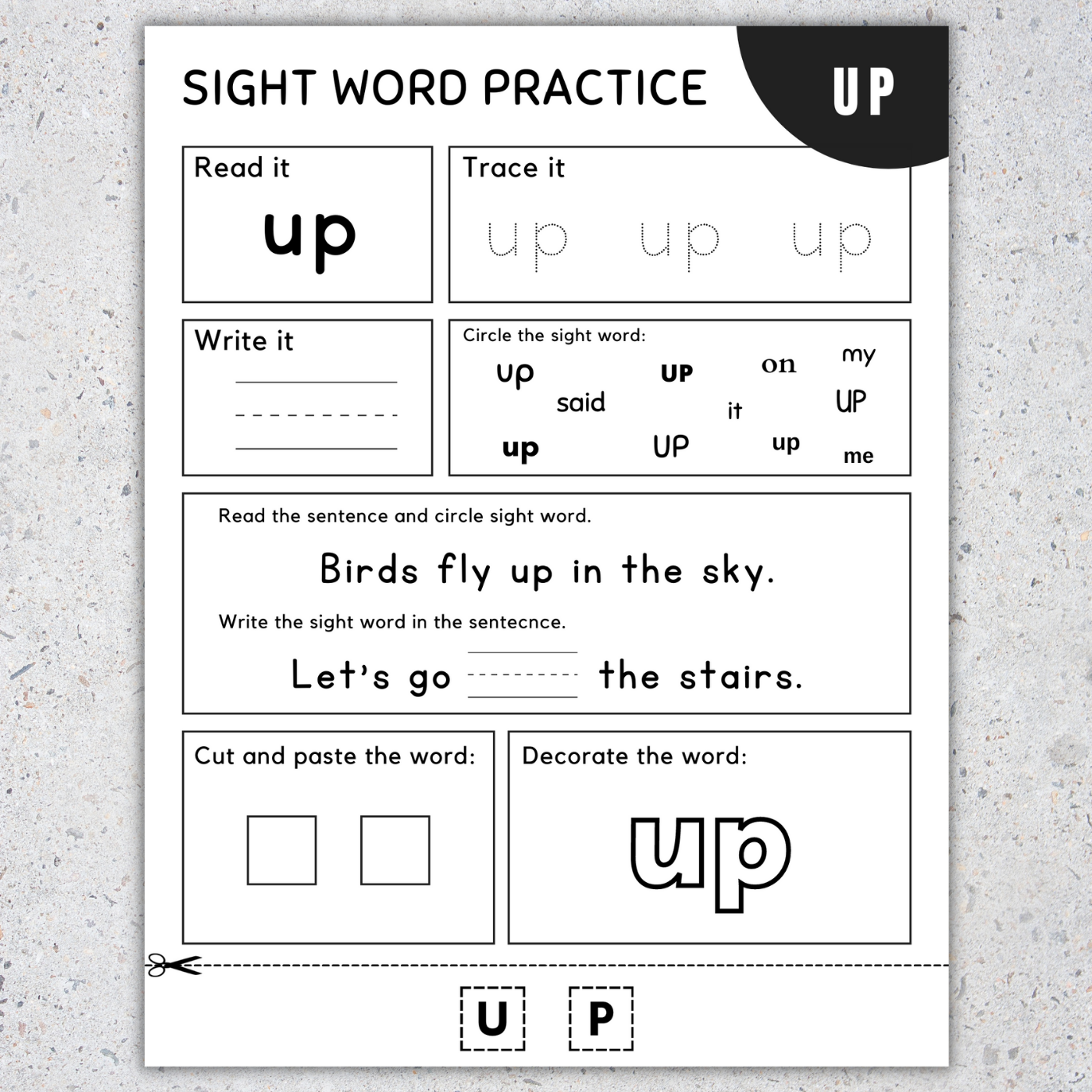 Pre K Sight Words Worksheets Alphagugl