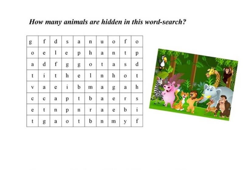 Printable Animals Word Search Sheet 2 Free Download And Print For You 
