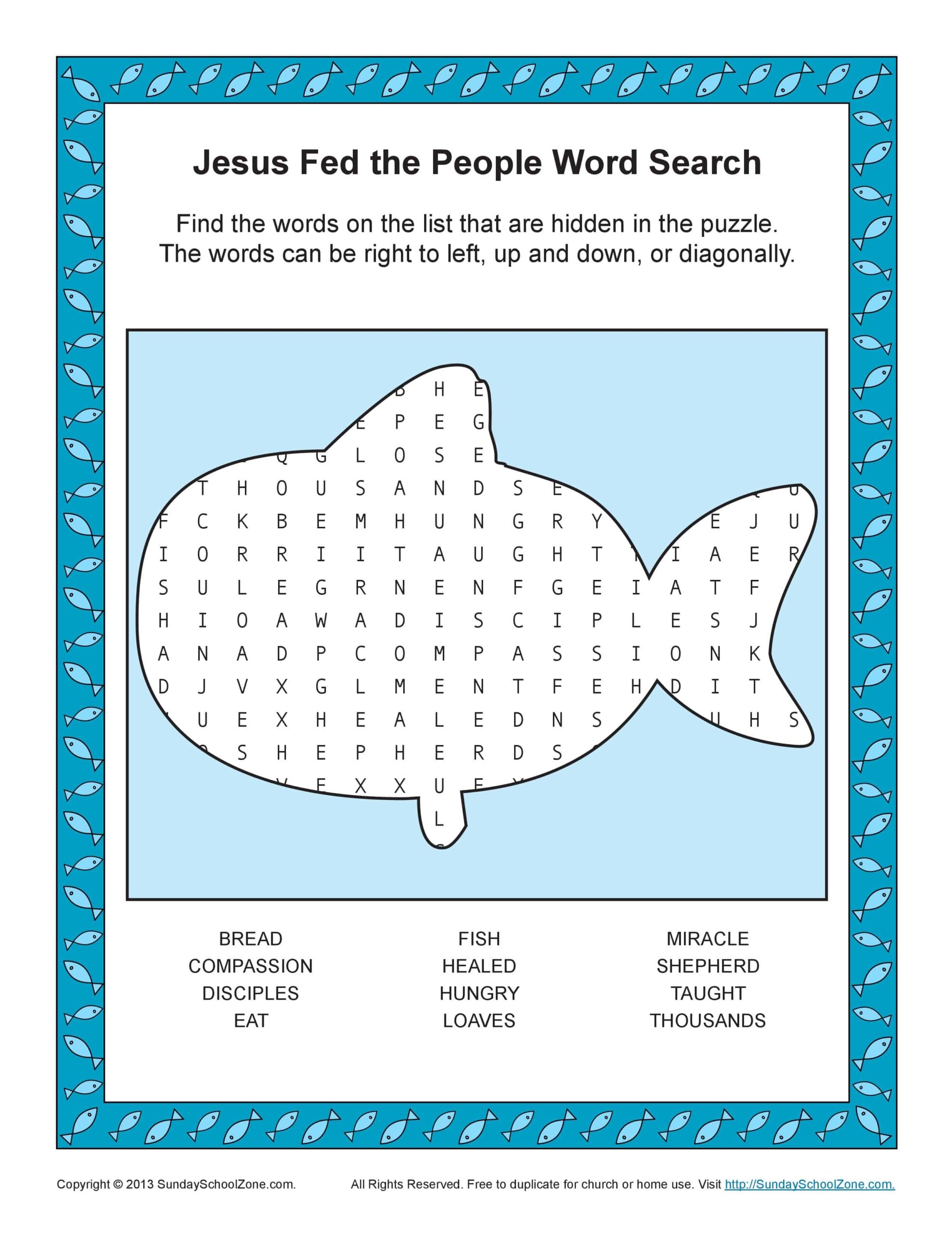 Printable Bible Word Search Printable Bible Word Search