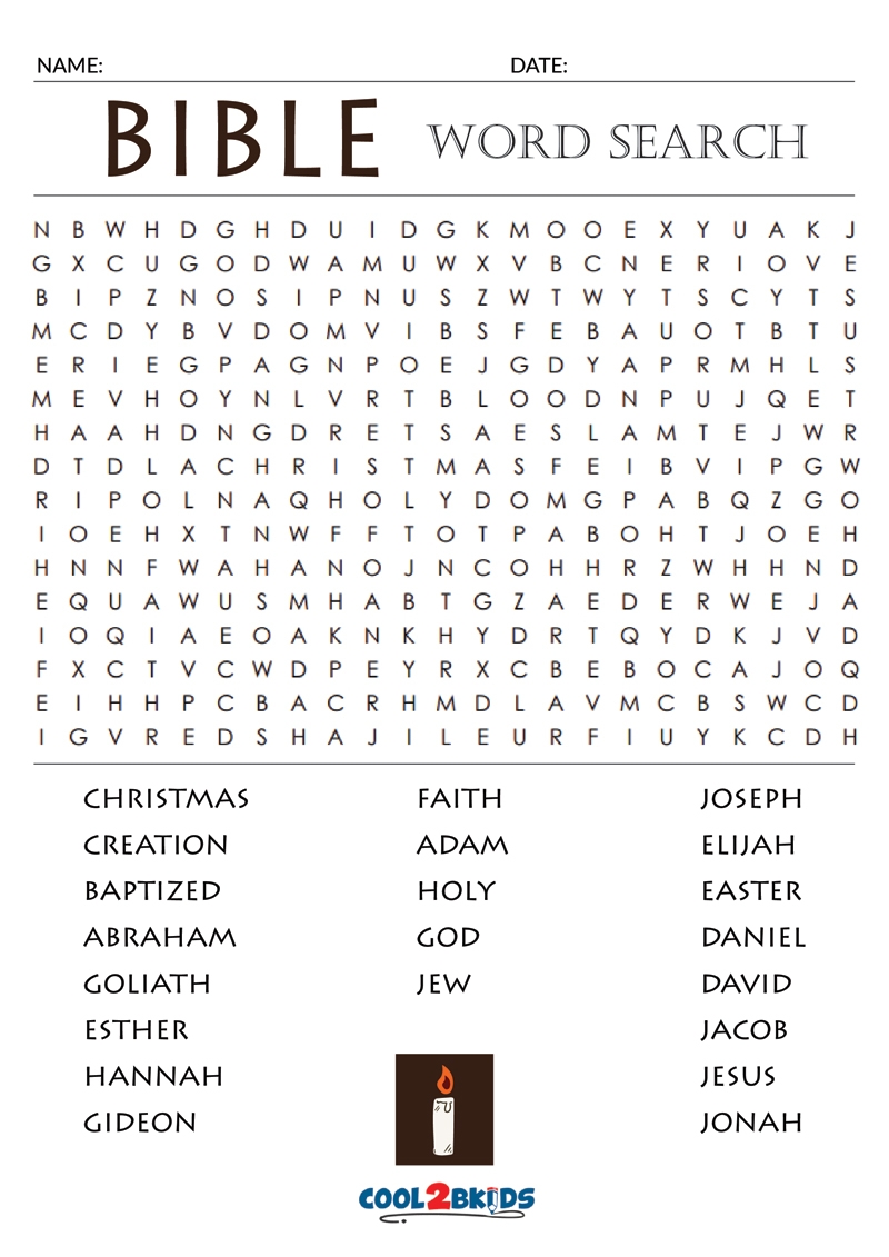 Printable Bible Word Search Puzzles Printable Blank World