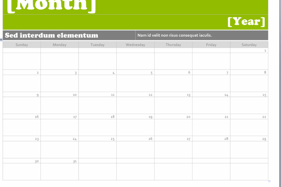 Printable Calendar Word Printable Calendar