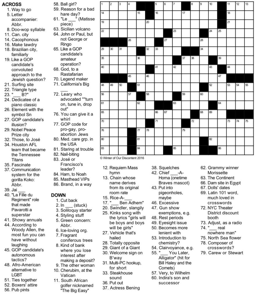 Printable Car Crossword Puzzles Free Crossword Puzzles Printable