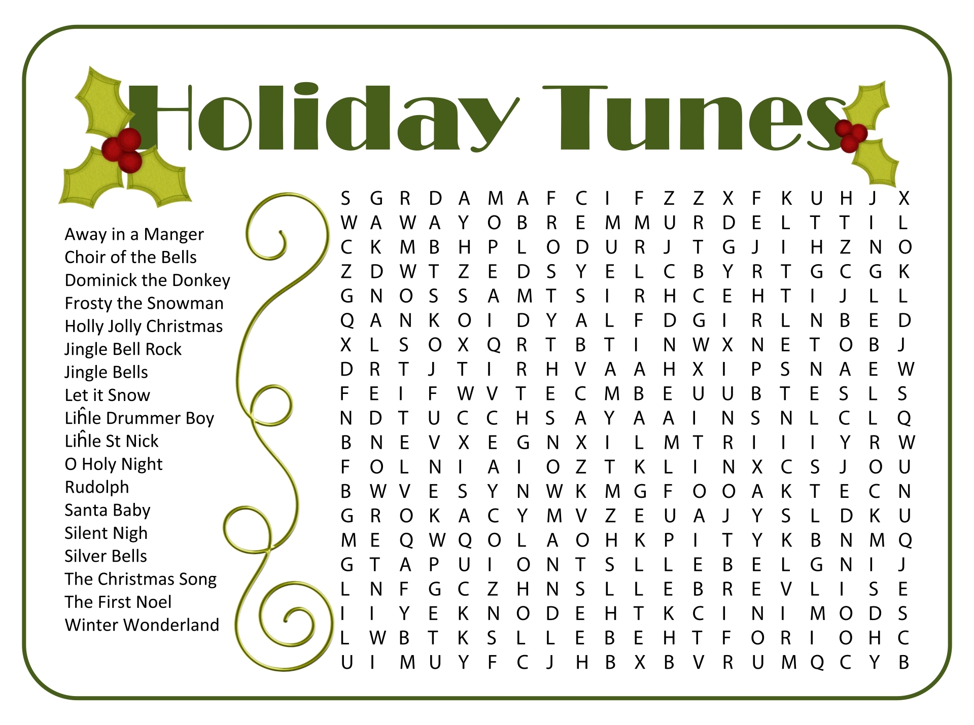 Printable Christmas Word Search Puzzles