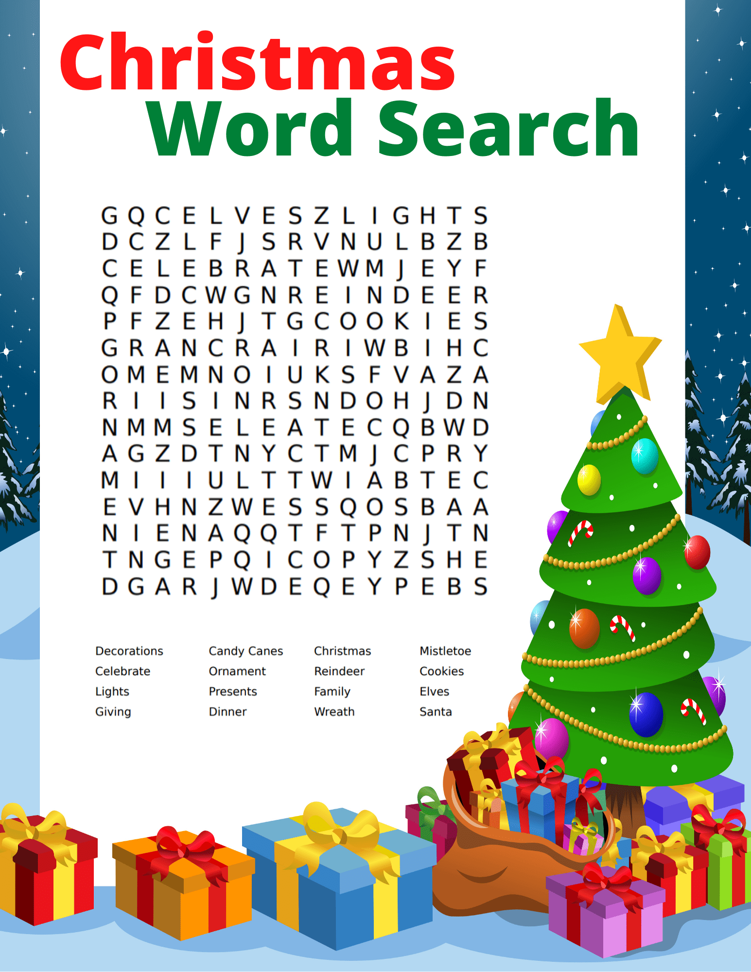 Printable Christmas Word Searches Word Search Printable Free For Kids 