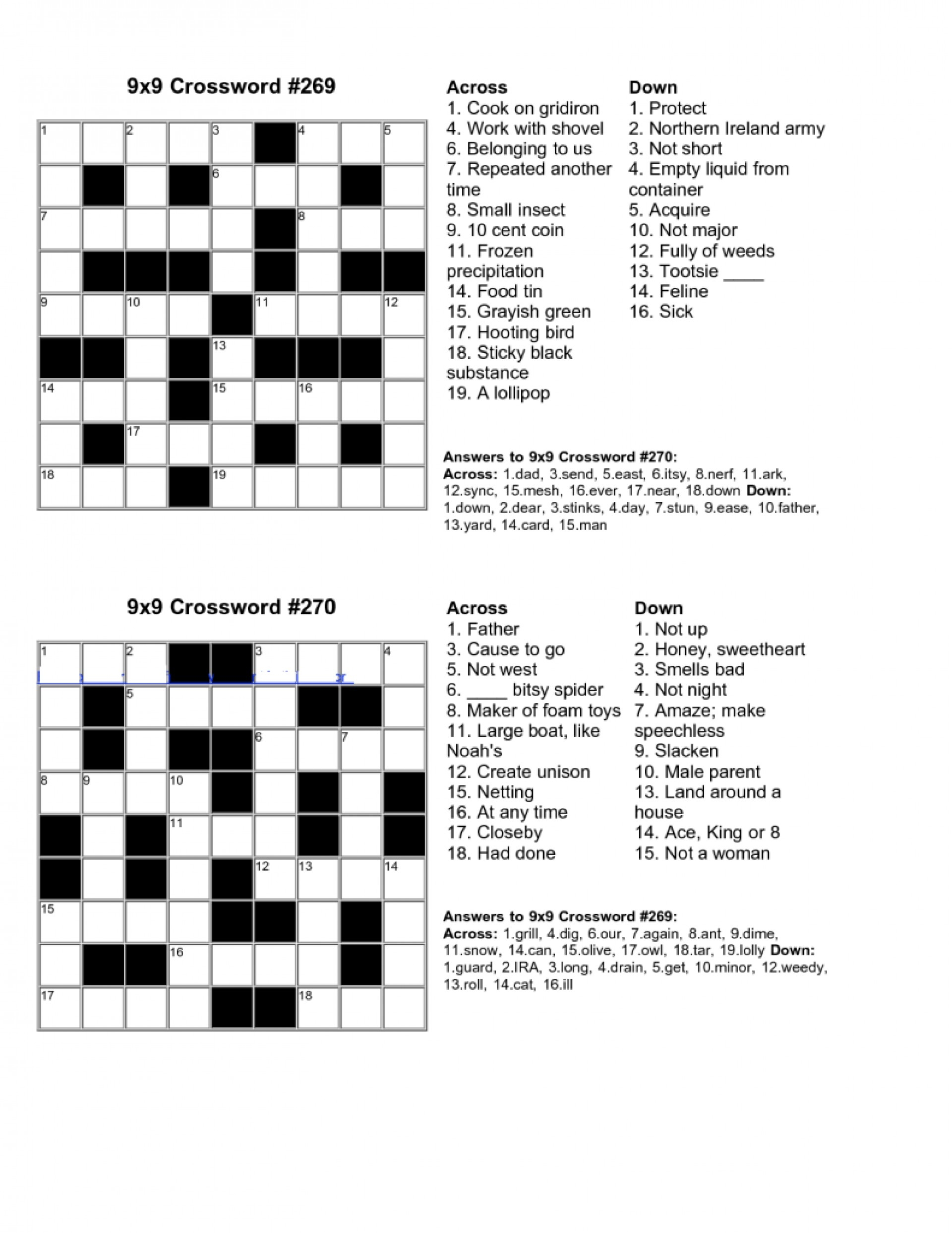 Printable Crossword Maker Printable Crossword Maker