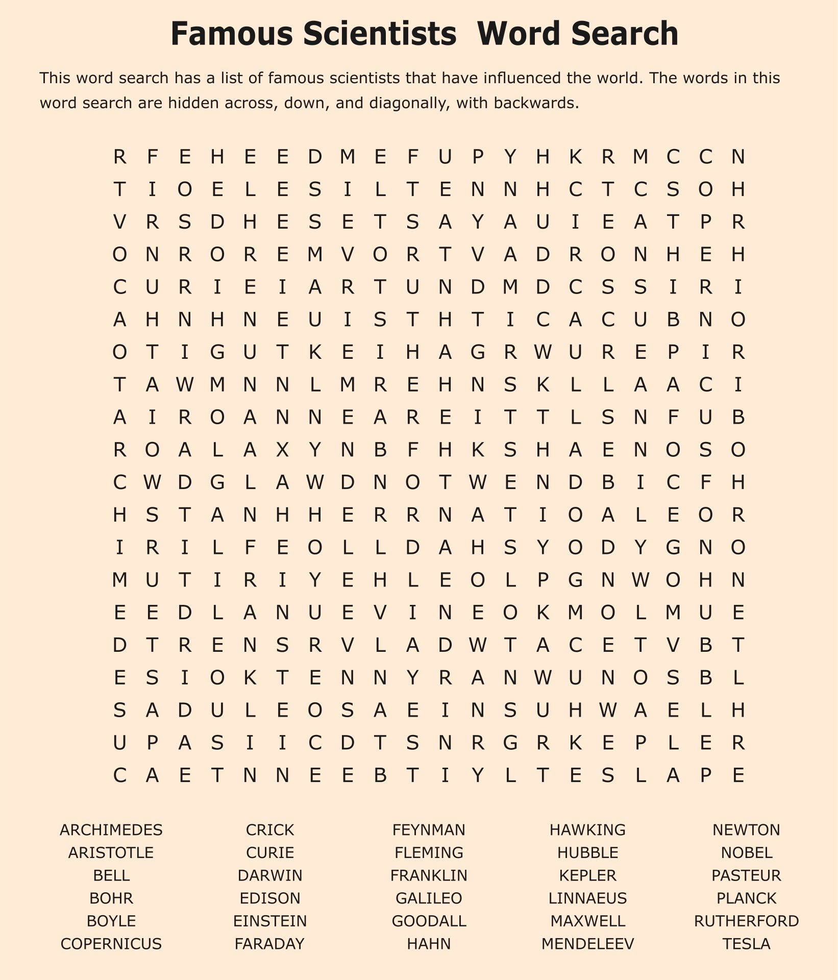 Printable Difficult Word Search