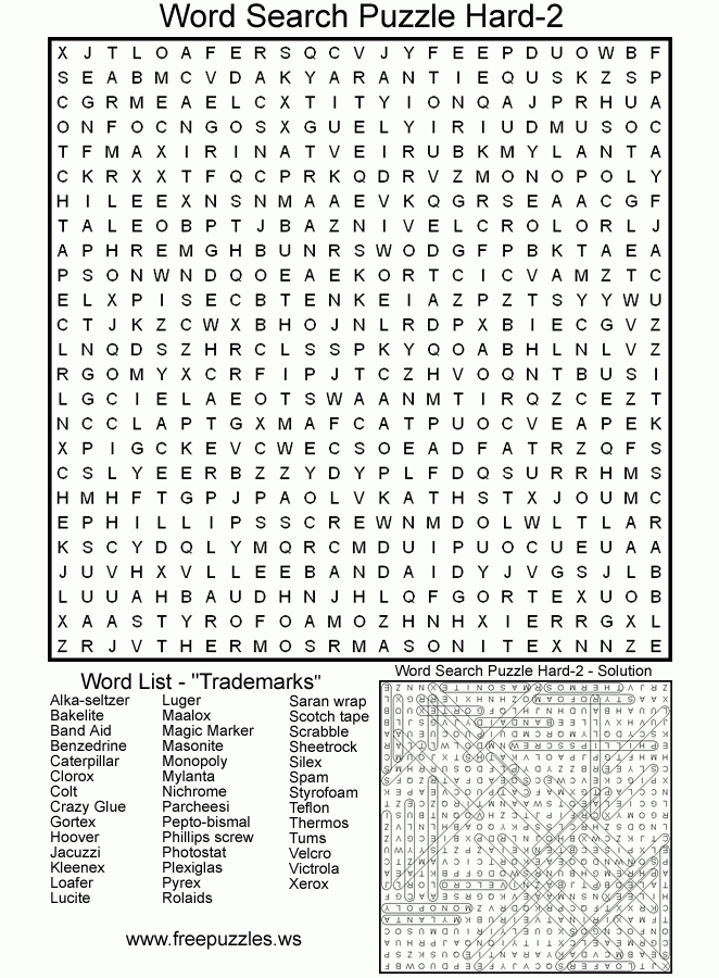 Printable Difficult Word Searches Printable Calendars AT A GLANCE