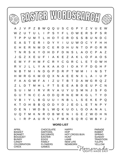 Printable Easter Word Searches For Kids 48 OFF