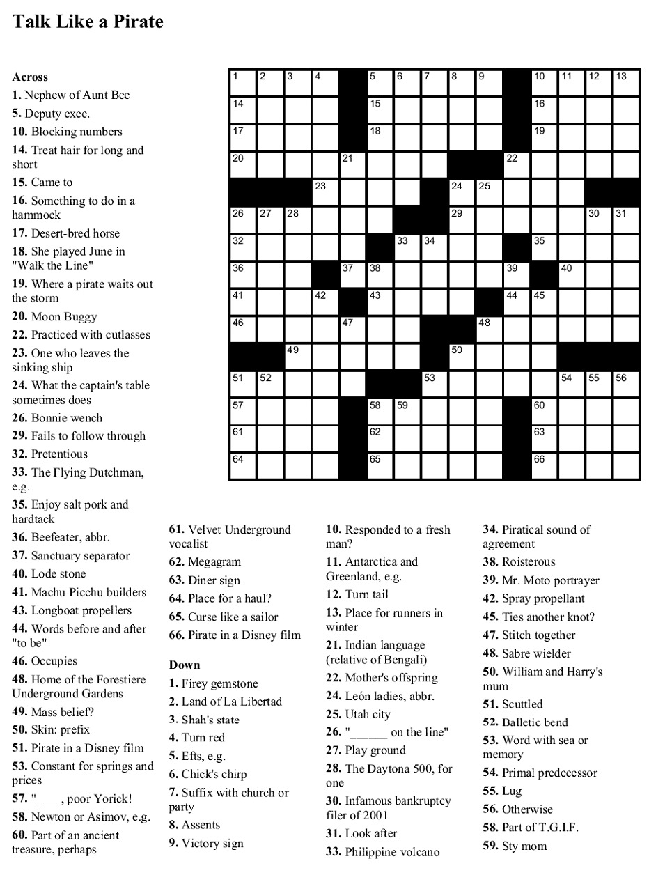 Printable Easy Crossword Puzzles Printable JD