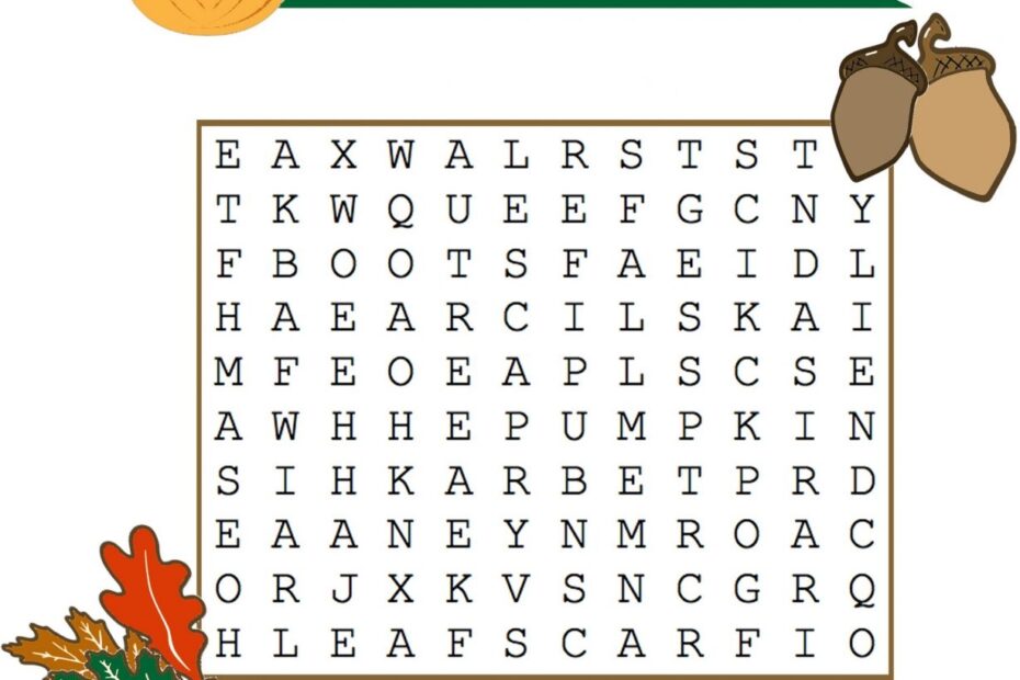 Printable Fall Word Search Puzzles 101 Activity
