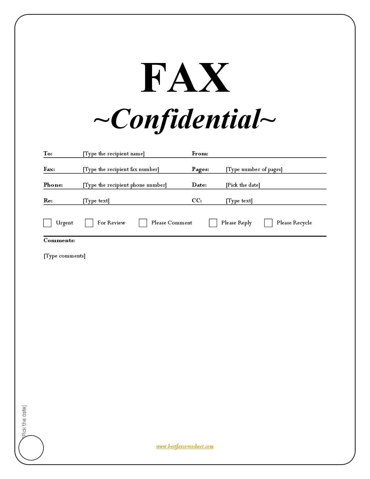 Printable Fax Cover Sheet Word Document Fax Cover Sheet Printable