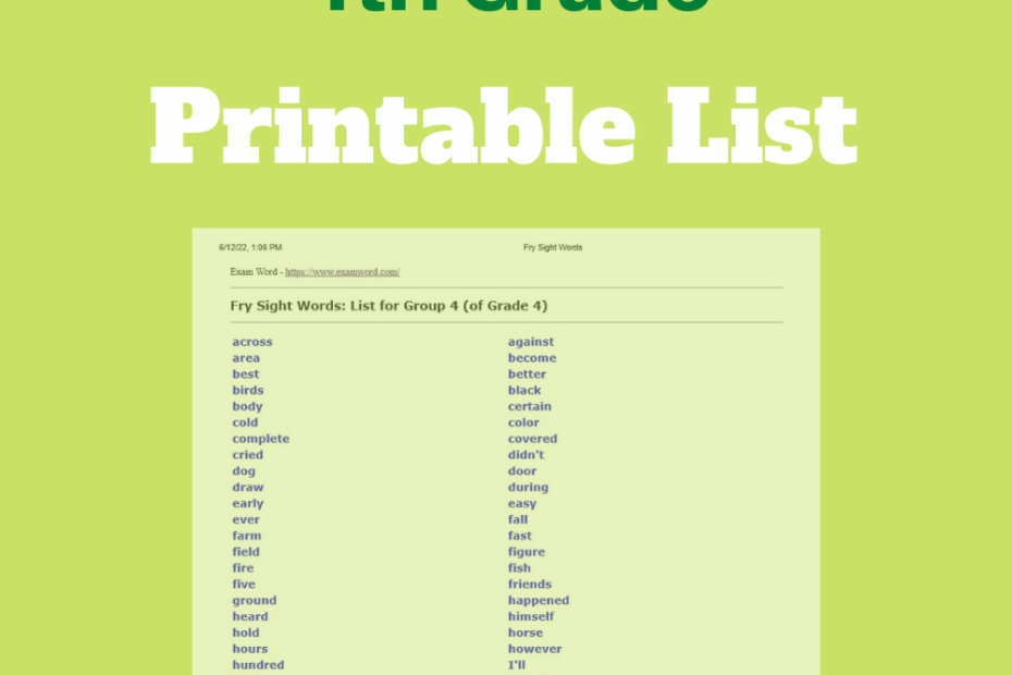 Printable Fry Sight Word List Printable New Year Banners