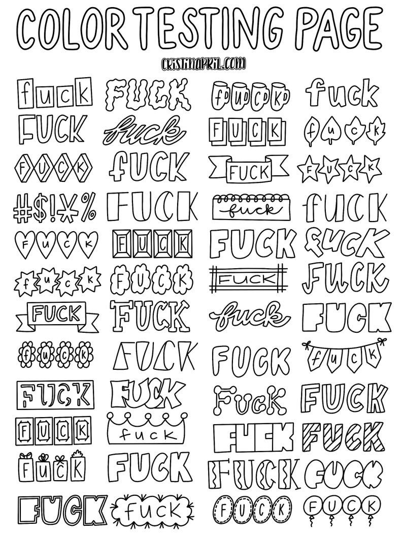 Printable Full Page Curse Word Color Pages Printable Calendars AT A  Printable Full Page Curse Word Color Pages Printable Calendars AT A