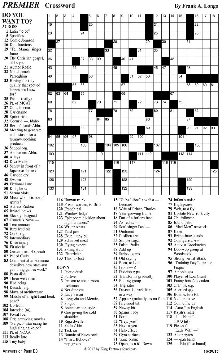 Printable Hard Crossword Puzzles
