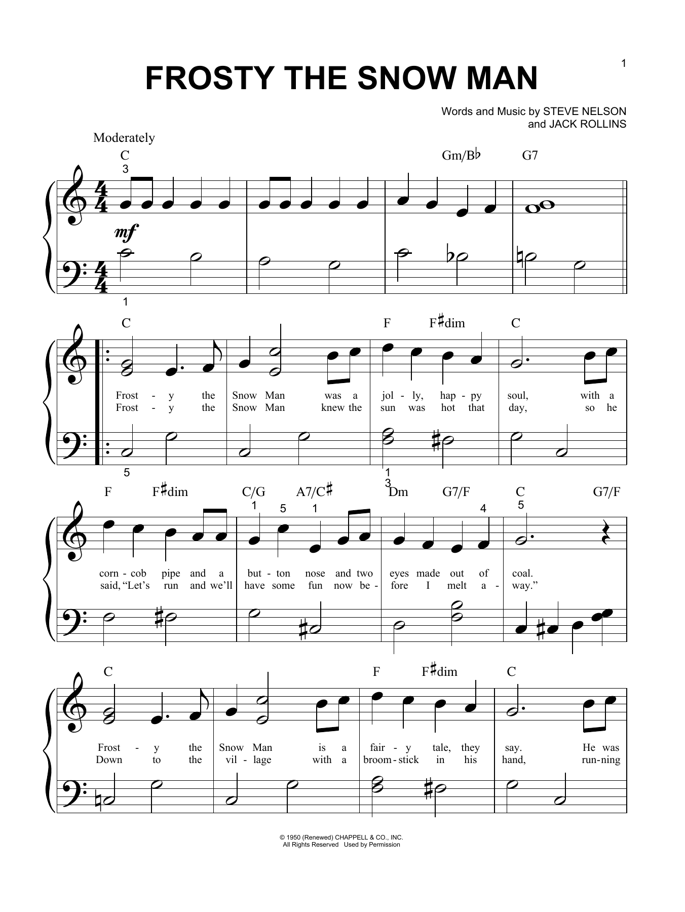 Printable Lyrics Of Frosty The Snowman