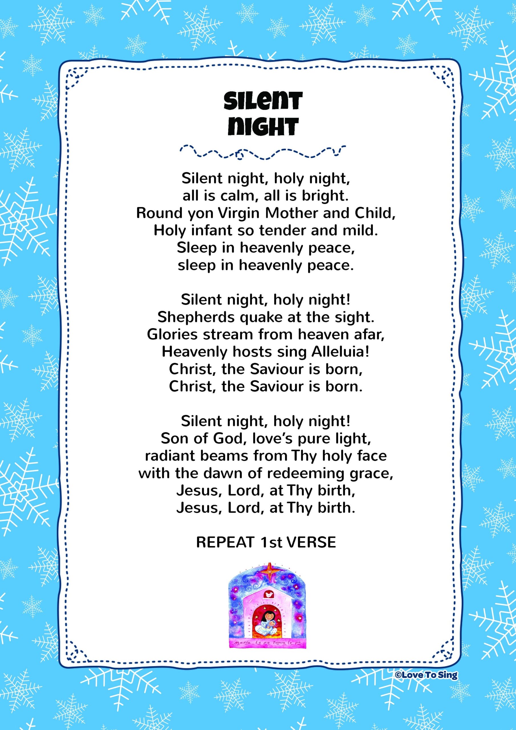 Printable Silent Night Lyrics Printable Ring Sizer Wizard