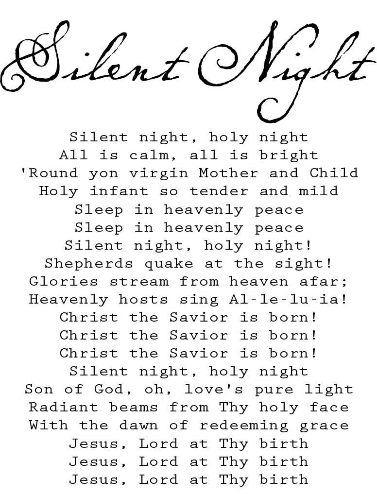Printable Silent Night Lyrics