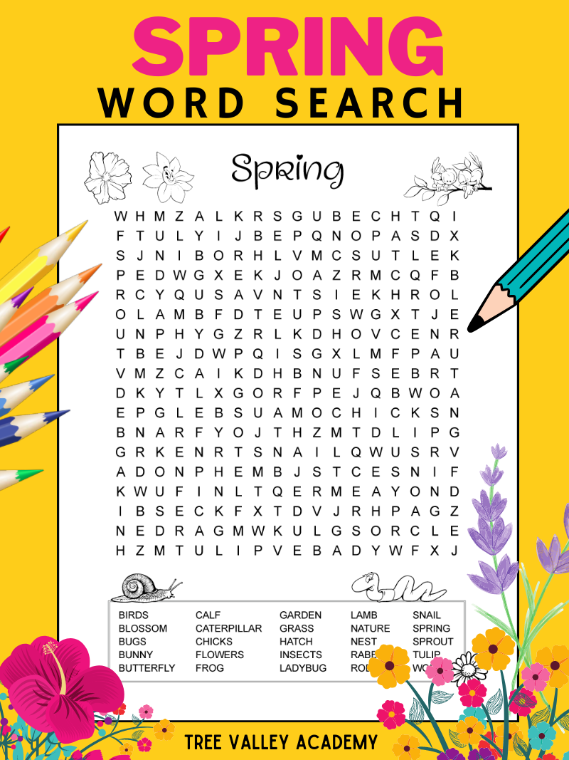 Printable Spring Word Search For Kids 59 OFF
