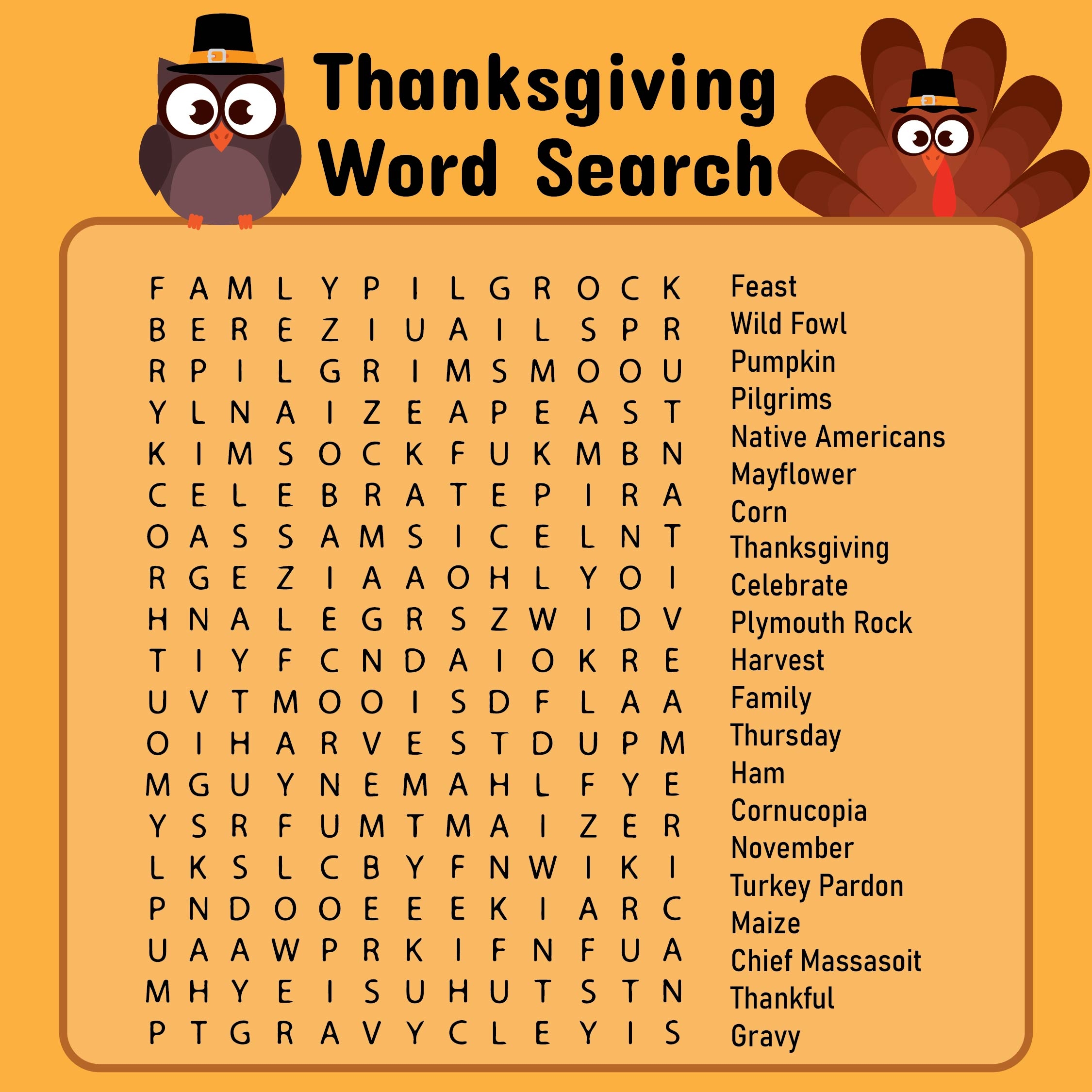 Printable Thanksgiving Word Search Puzzles Printable Thanksgiving Word Search Puzzles