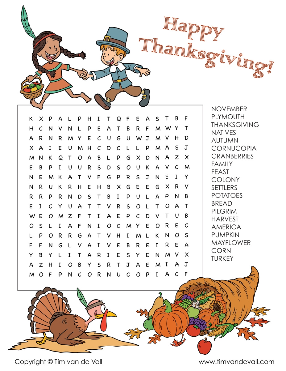 Printable Thanksgiving Word Searches