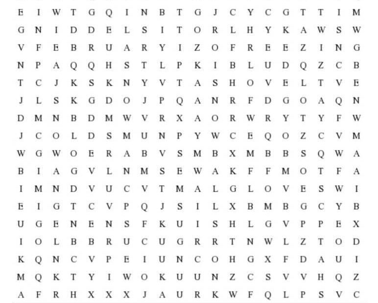 Printable Winter Word Search Worksheet 11 Free Download And Print