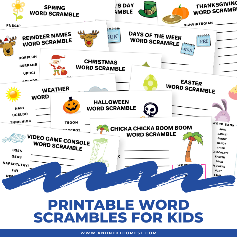 Printable Word Scrambles For Kids And Next Comes L Hyperlexia Resources Printable Word Scrambles For Kids And Next Comes L Hyperlexia Resources