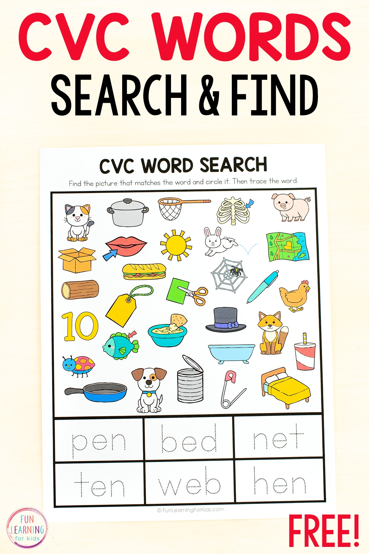Printable Word Search Cvc Words Word Search Maker