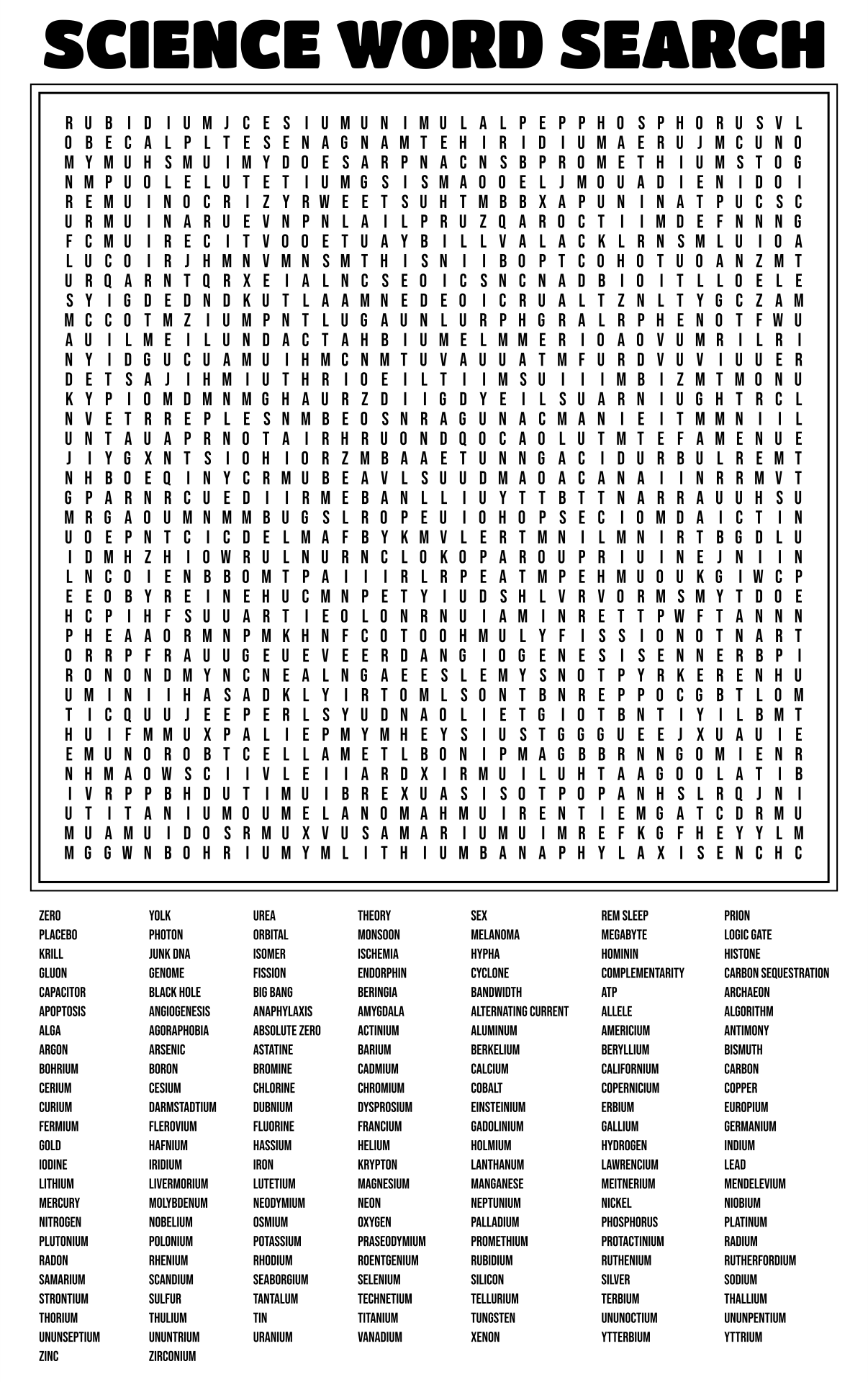 Printable Word Search Puzzles Hard