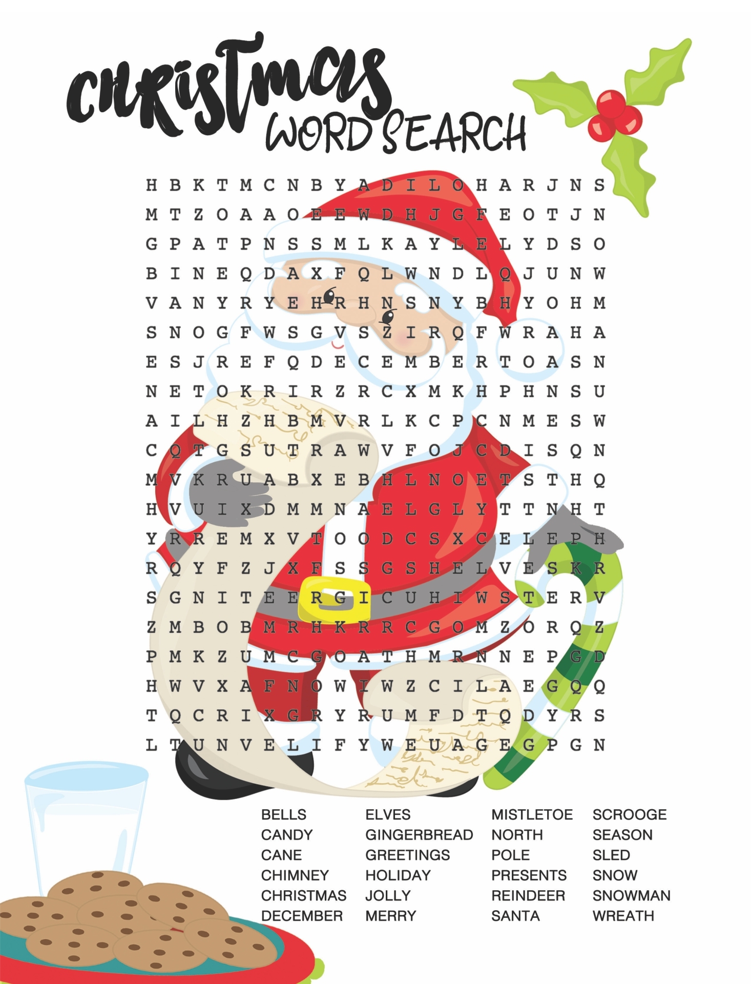 Printable Word Searches Christmas