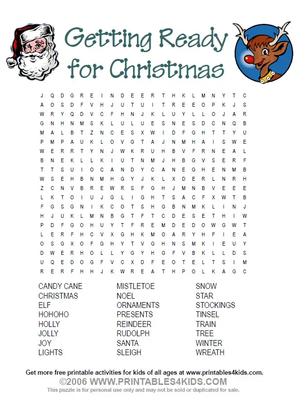 Ready For Christmas Word Search Printables For Kids Free Word 