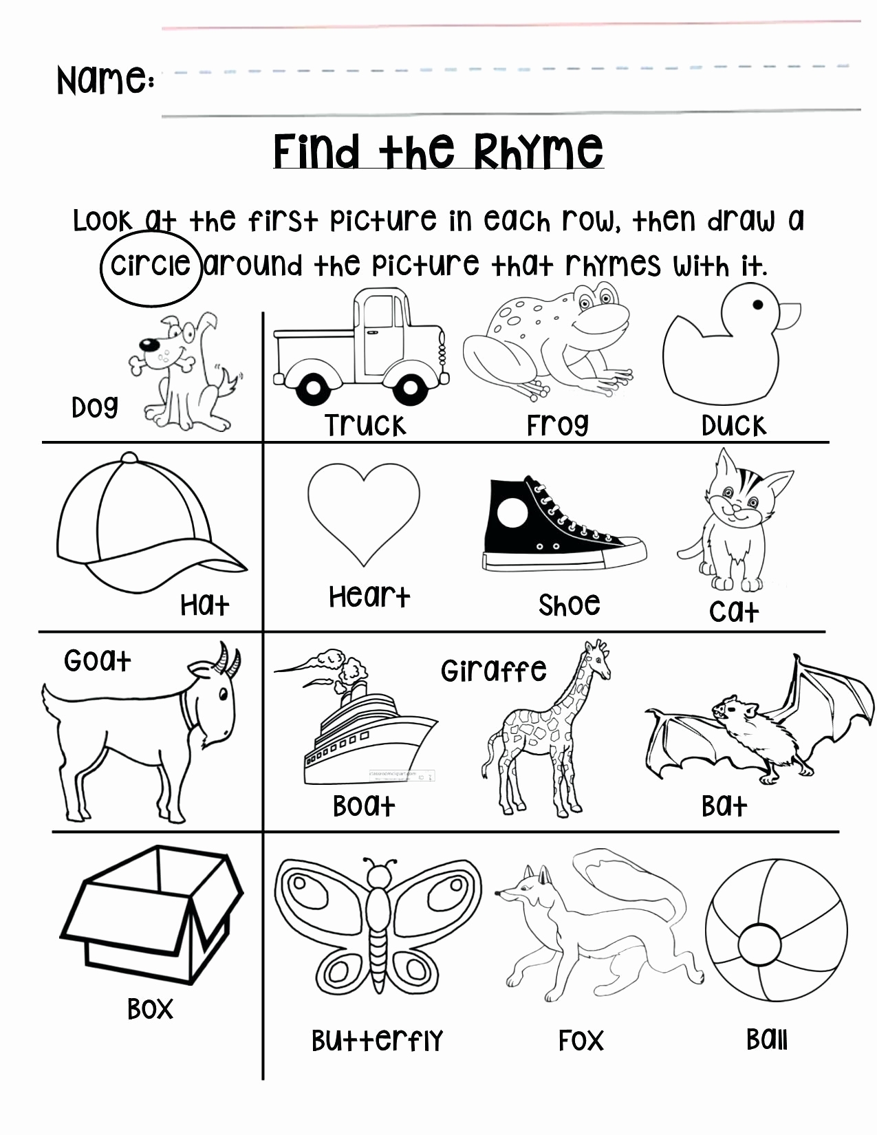 Rhyming Words Activities For Kindergarten