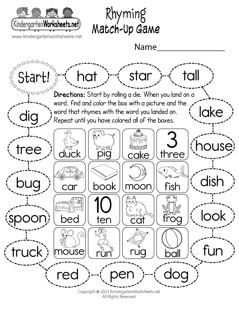 Rhyming Words Practice Worksheet Free Kindergarten English Worksheet 